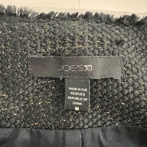 Joe’s black tweed bronze metallic grey hem jacket size medium - Picture 8 of 11